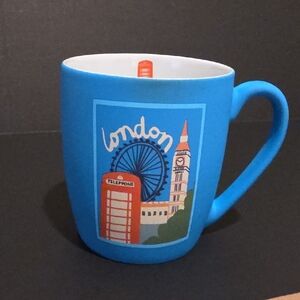 Punch Studio Blue London Mug with Red Accents